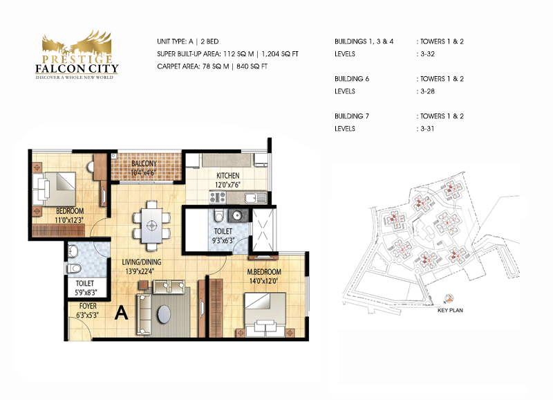 Prestige Falcon City Floor Plan